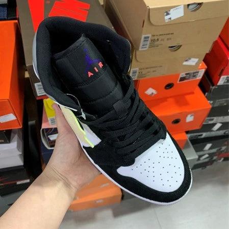 Air Jordan 1 Mid Black And White Purple by Air Jordan