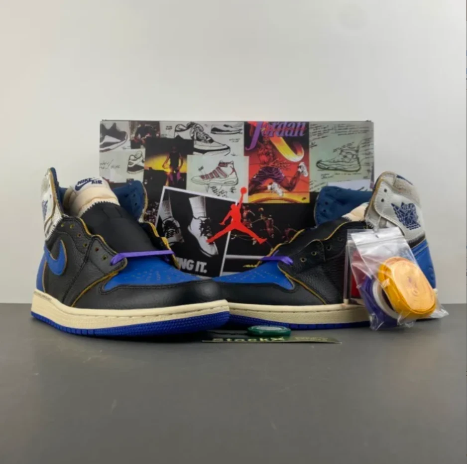 Fragment x Union LA x Air Jordan 1 High OG Sport Royal Shoes Sneakers by Air Jordan