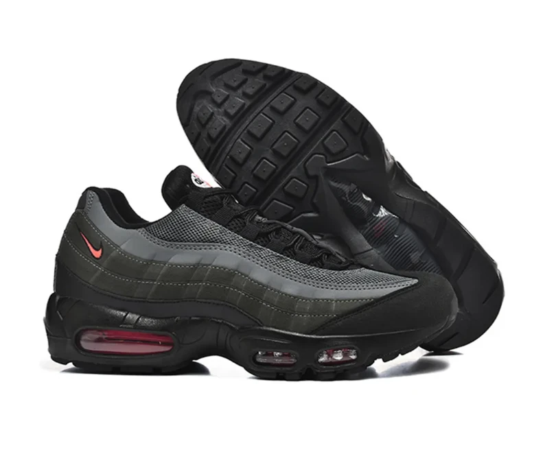 Air Max 95 Black Bright Crimson Shoes Sneakers by Air Jordan