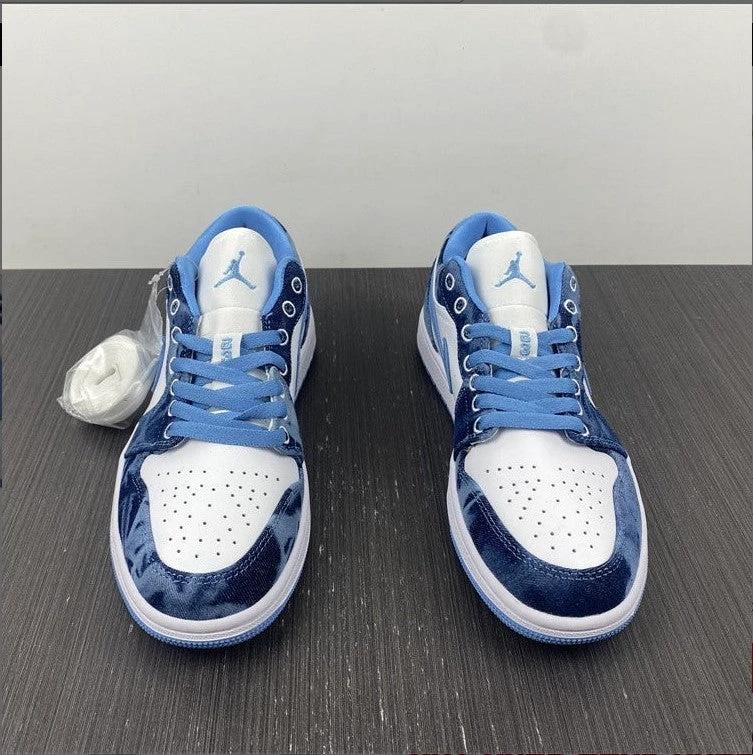 Air Jordan 1 Low Washed Denim Shoes Sneakers by Air Jordan