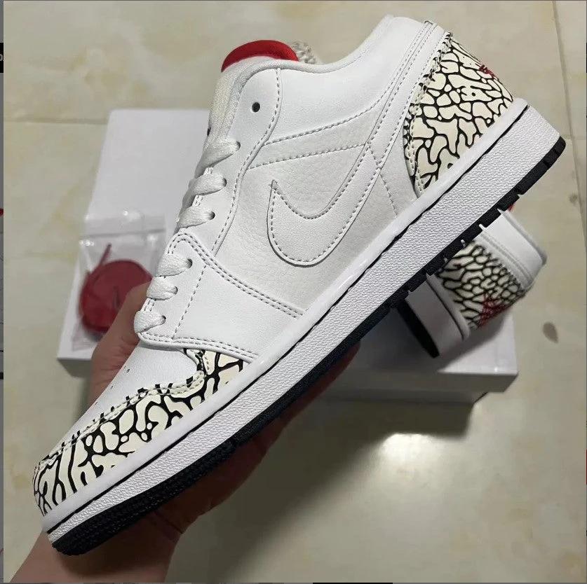 Air Jordan1 Phat Low Cement Grey Shoes Sneakers by Air Jordan