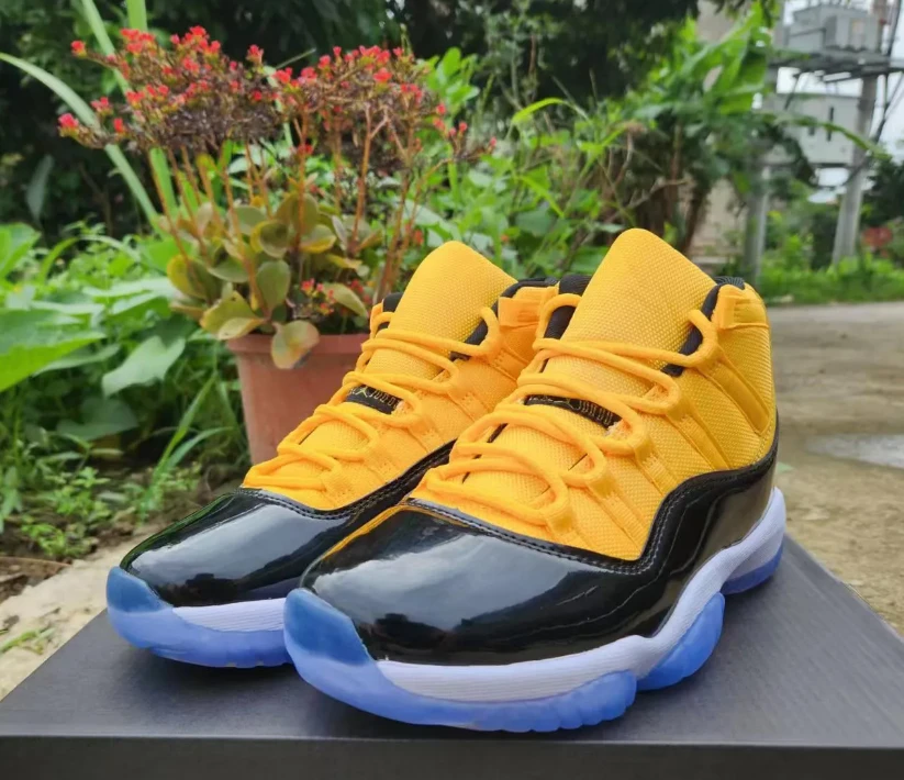Air Jordan 11 Black Yellow Shoes Sneakers by Air Jordan
