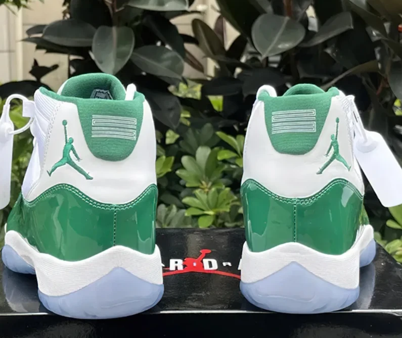 AJ 11 White Green Shoes Sneakers by Air Jordan