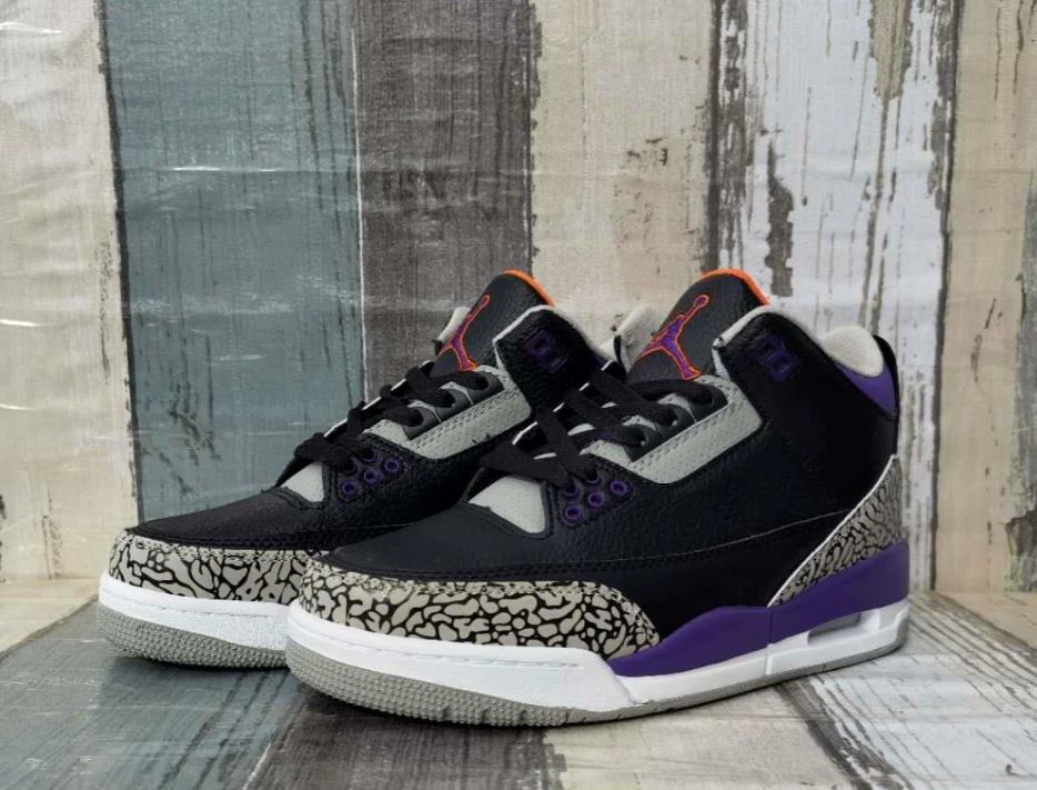 Air Jordan 3 Retro Black Court Purple by Air Jordan