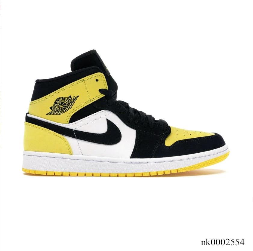 Air Jordan 1 Mid Yellow Toe Black Shoes Sneakers by Air Jordan