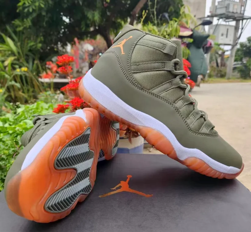 Air Jordan 11 Matte Olive Green Shoes Sneaker by Air Jordan