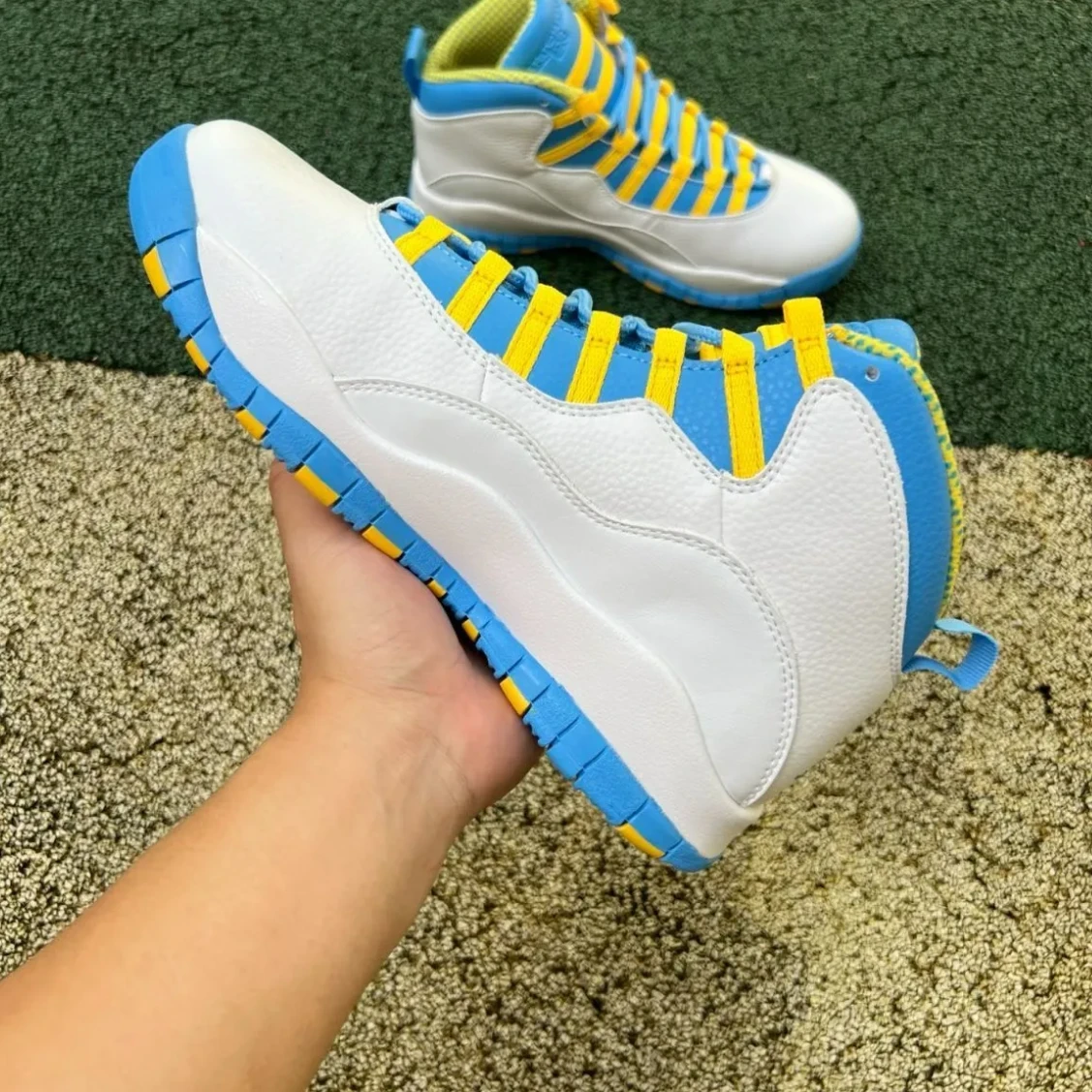Air Jordan 10 Carolina Blue Yellow Shoes Sneakers by Air Jordan