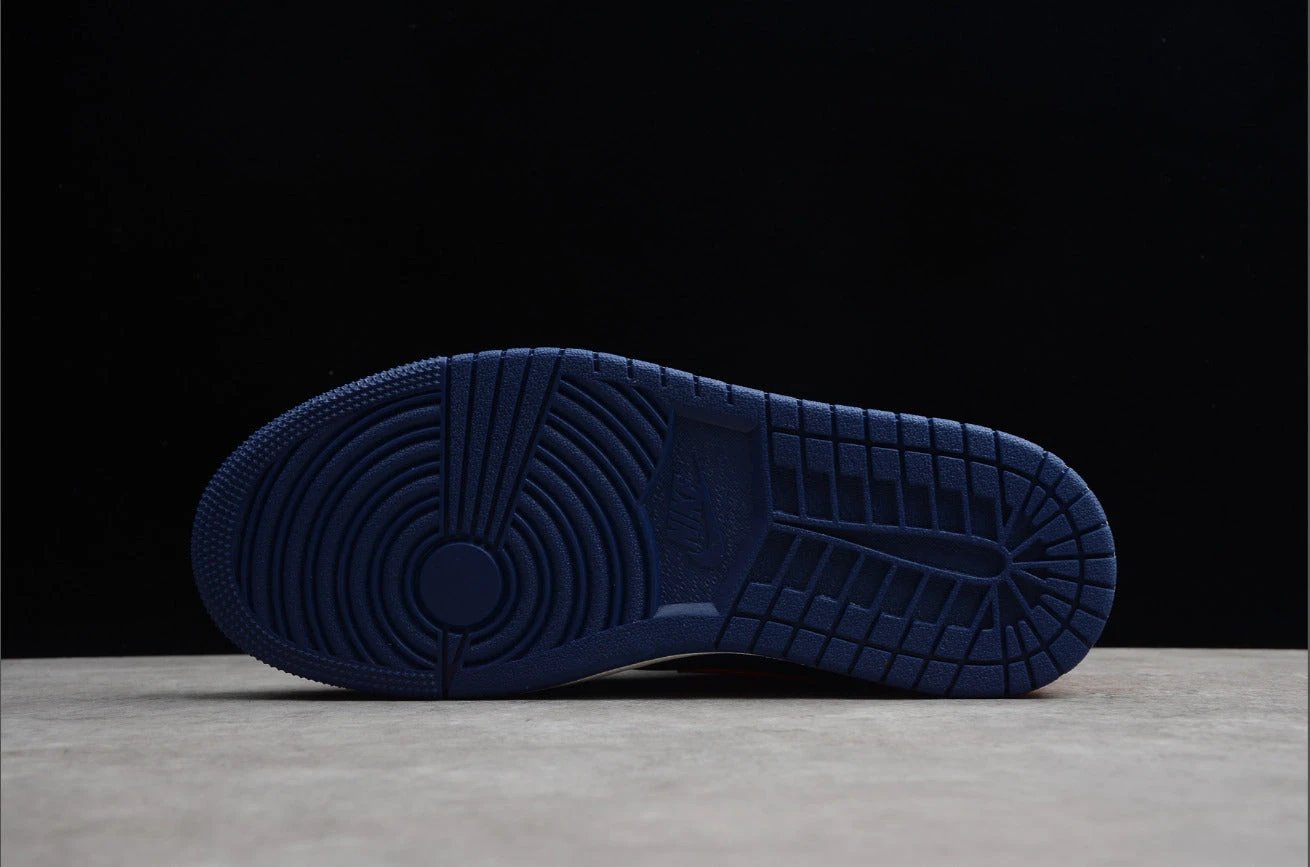 Air Jordan 1 Mid Blue Avoid Turf Orange Sail by Air Jordan