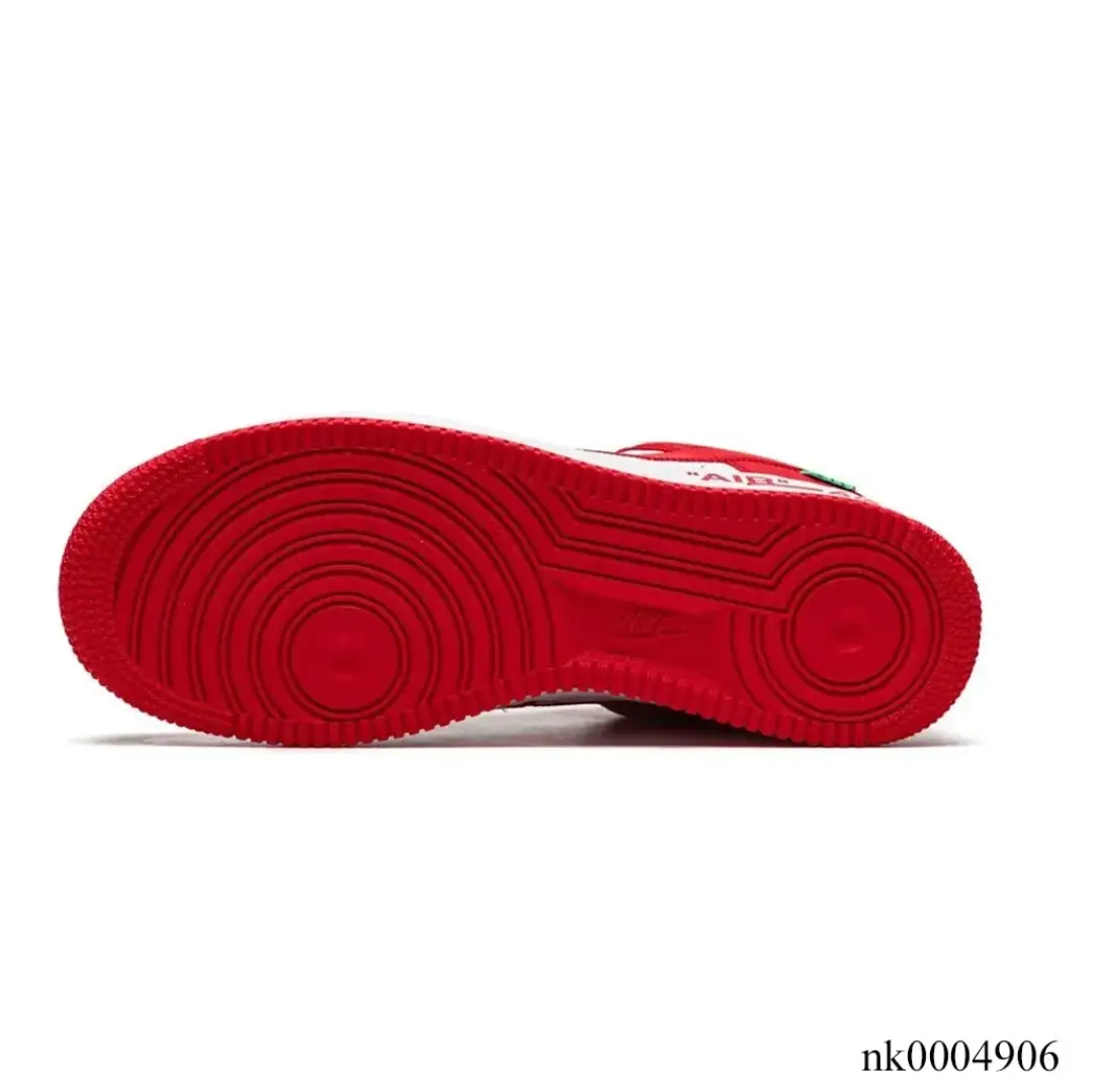 LV x Air Force 1 Virgil Abloh White Red Shoes Sneakers by Air Jordan