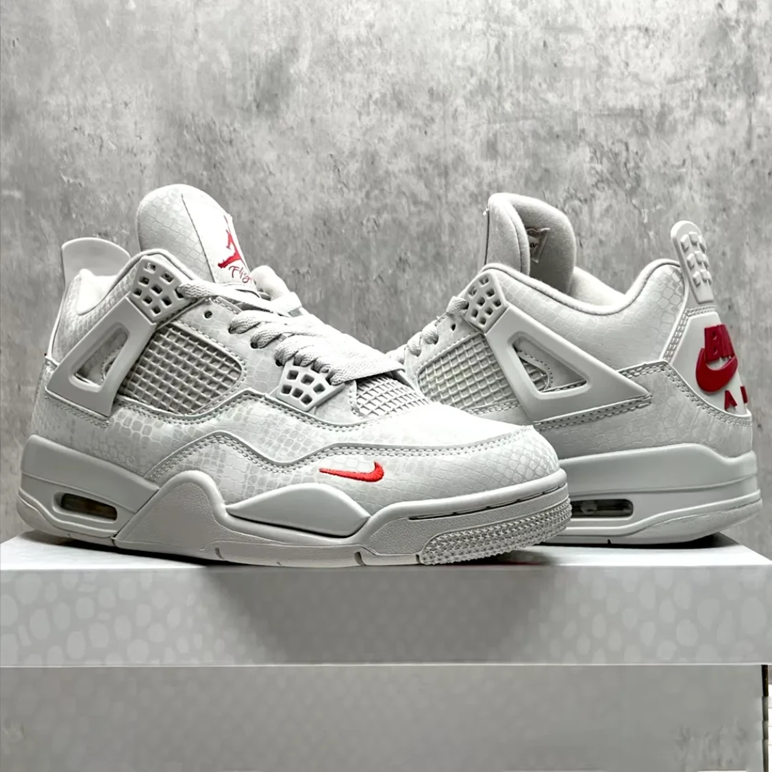 Nigel Sylvester x Air Jordan 4 White Grey Mamba Shoes Sneakers by Air Jordan
