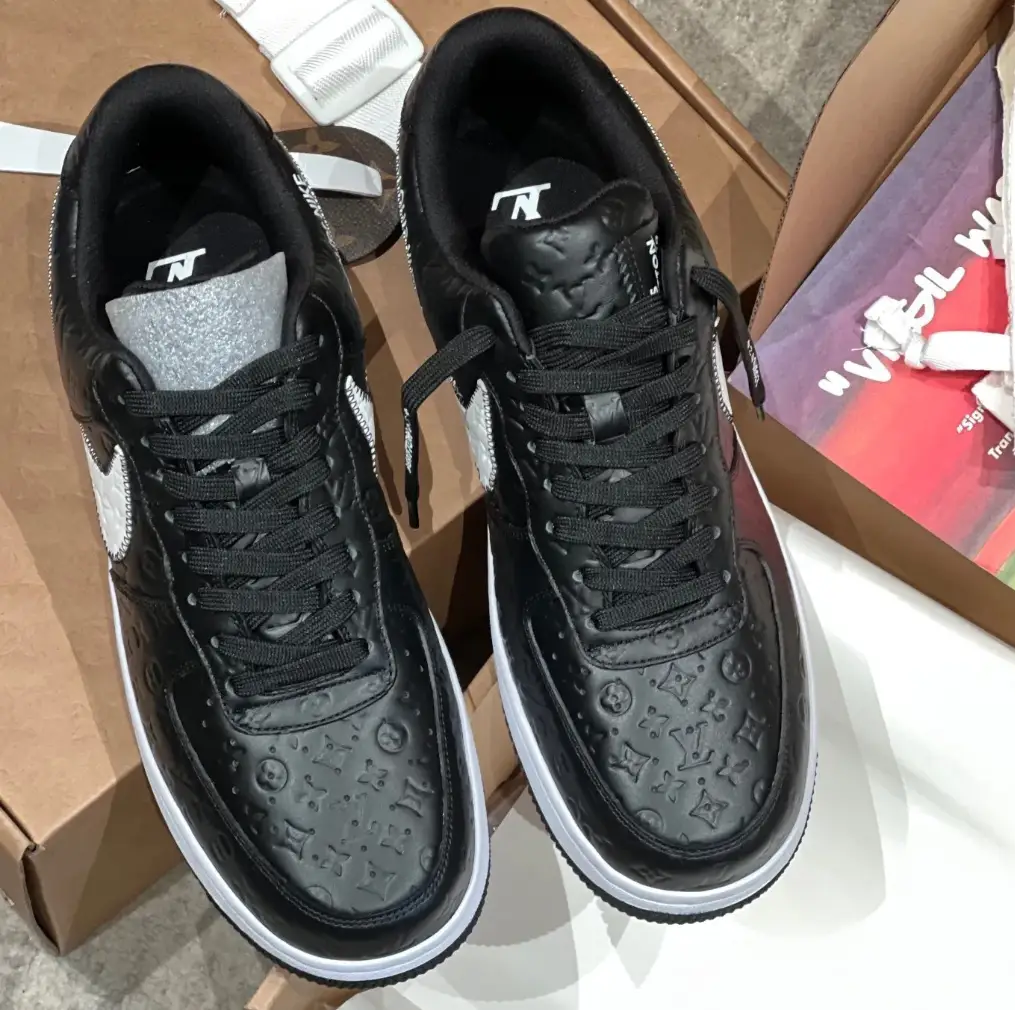 LV x Air Force 1 Friends and Family Black Shoes Sneakers by Air Jordan