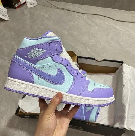Air Jordan 1 Mid Top Purple Green by Air Jordan