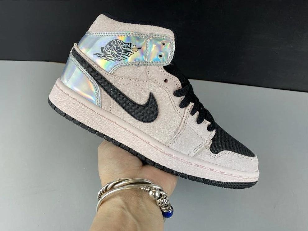 Air Jordan 1 Mid Dirty Powder Iridescent (W) Shoes Sneakers by Air Jordan
