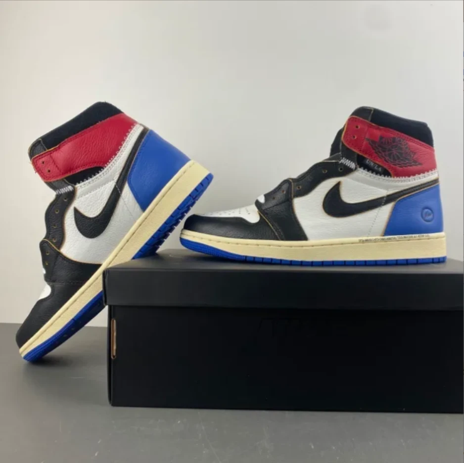 Fragment x Union LA x Air Jordan 1 High OG Varsity Red Shoes Sneakers by Air Jordan