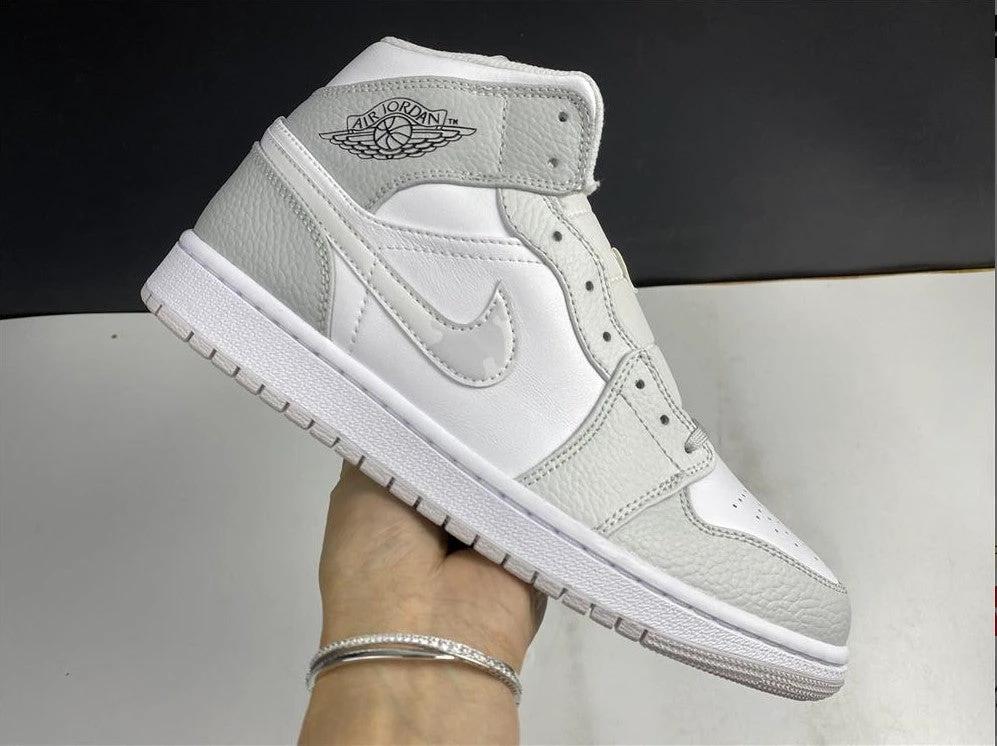 Air Jordan 1 Mid Grey Camo Shoes Sneakers by Air Jordan