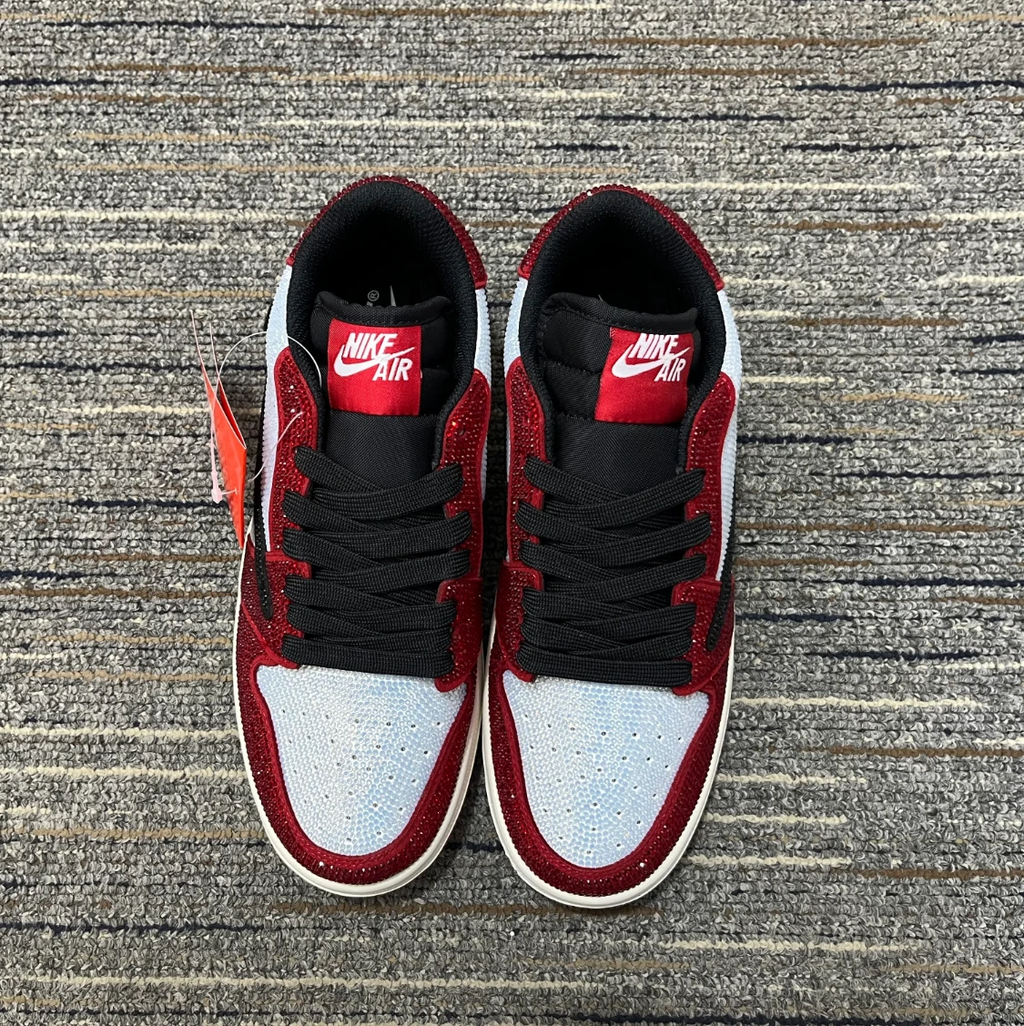 Air Jordan 1 Low Chicago Crystal Shoes Sneakers by Air Jordan