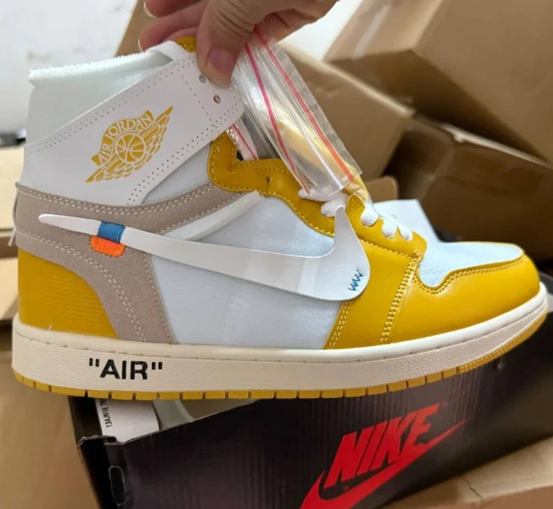 OFF-WHITE x Air Jordan 1 High OG Canary Shoes Sneakers by Air Jordan