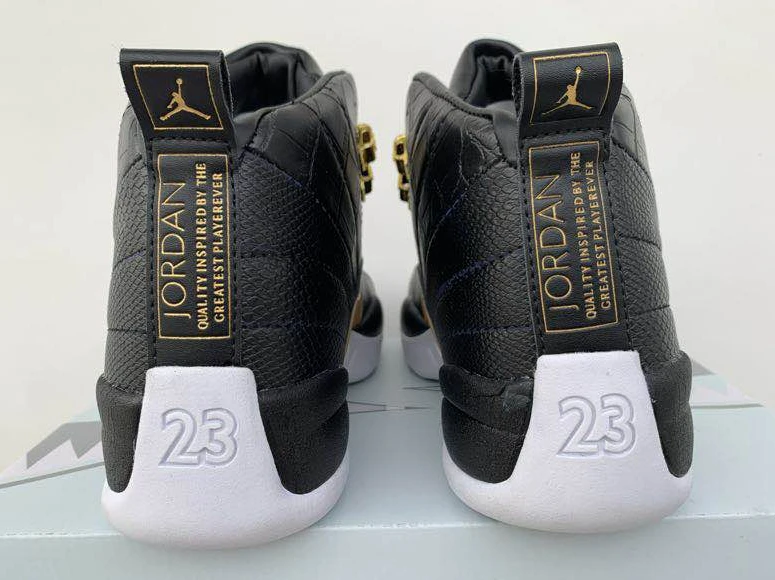 Air Jordan 12 Fish Snake Pattern Black Gold by Air Jordan
