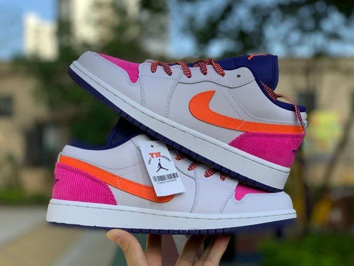 Air Jordan 1 Low Pink Blue Orange Flannel by Air Jordan