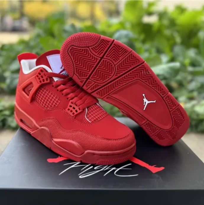 Air Jordan 4 Triple Red Shoes Sneakers by Air Jordan