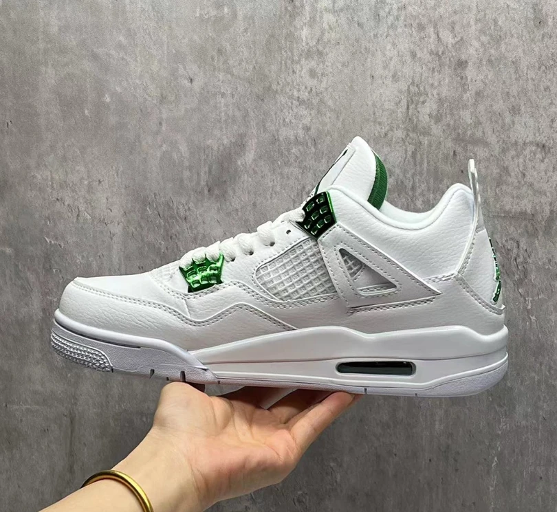 Air Jordan 4 Metallic Green Shoes Sneakers by Air Jordan