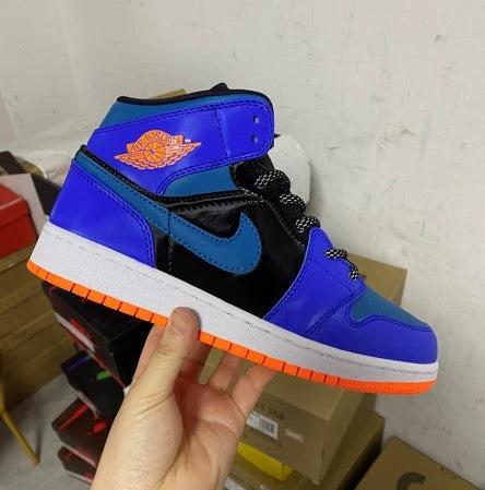 Air Jordan 1 Mid GS Blue Orange Black by Air Jordan