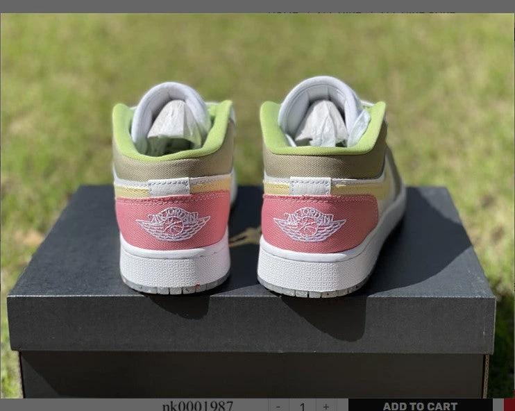 Air Jordan 1 Low Pastel Grind Vivid Green Shoes Sneakers by Air Jordan