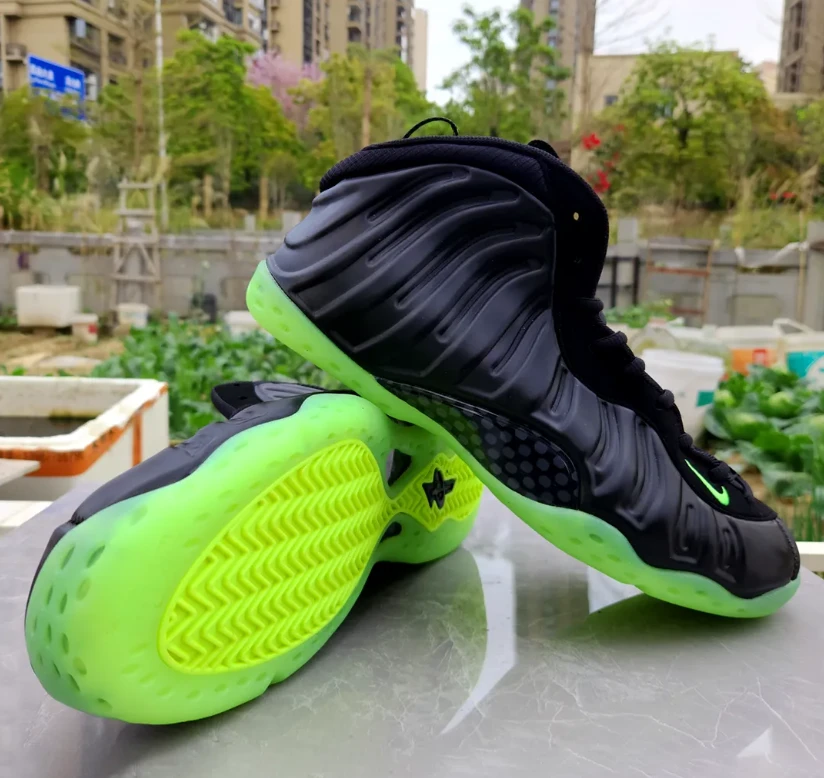 Air Foamposite One Black Volt Shoes Sneakers by Air Jordan