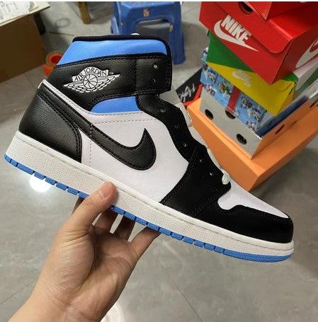 Air Jordan 1 Mid Top White Black-Royal Blue by Air Jordan