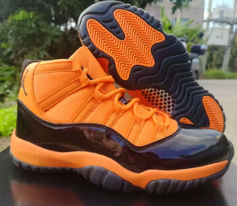Air Jordan 11 Black Orange Shoes Sneakers by Air Jordan