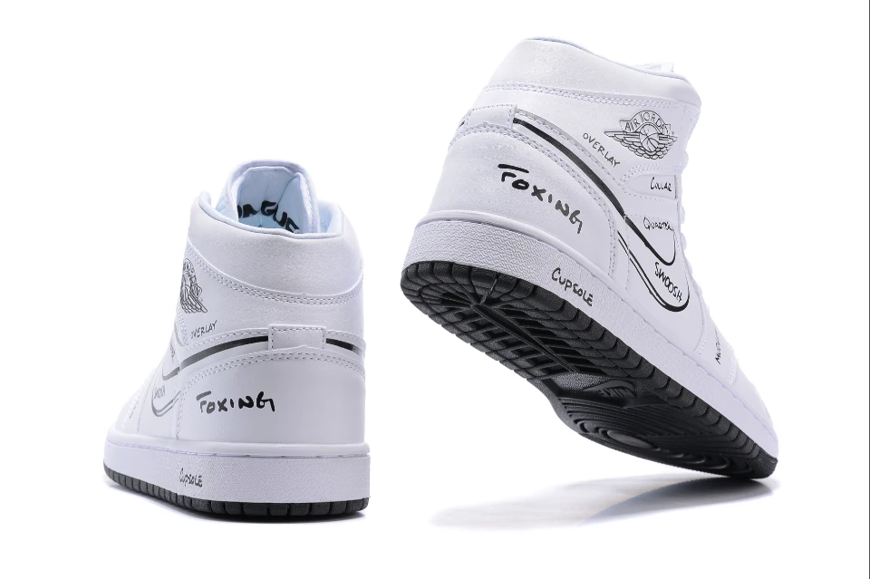 Air Jordan 1 Mid GS White Black Schematics by Air Jordan