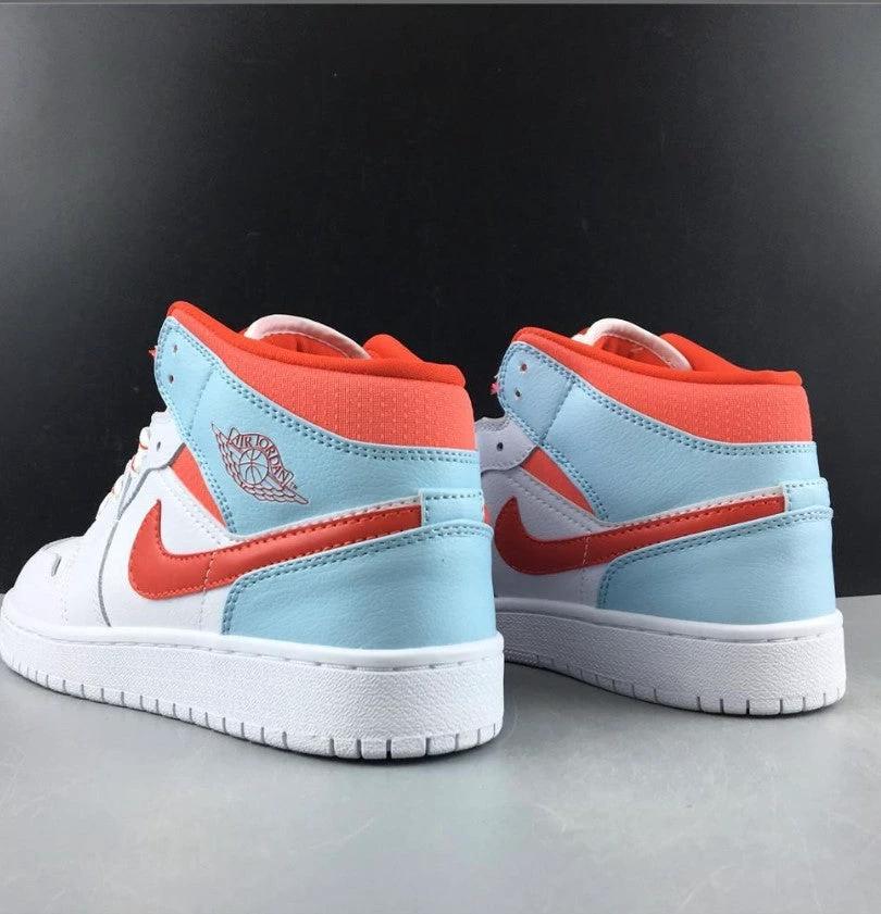 Air Jordan 1 Mid White Topaz Mist (GS) Shoes Sneakers by Air Jordan