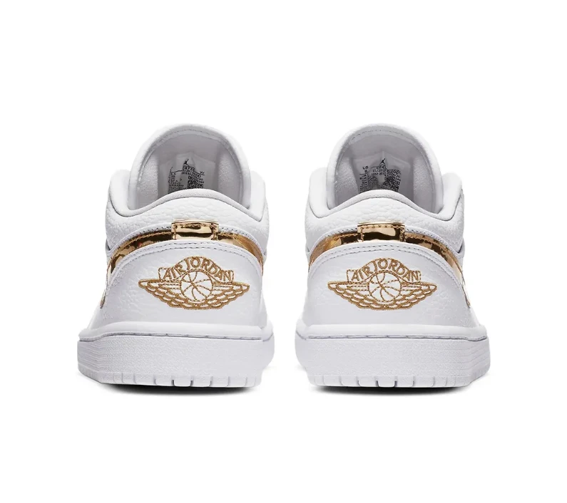 Air Jordan 1 Low White Metallic Gold Shoes Sneakers by Air Jordan