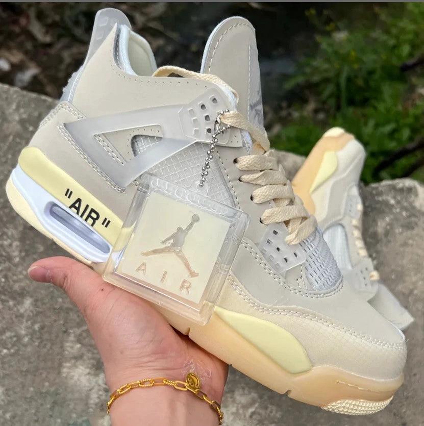 Off-White x Air Jordan 4 Sail Shoes Sneakers by Air Jordan