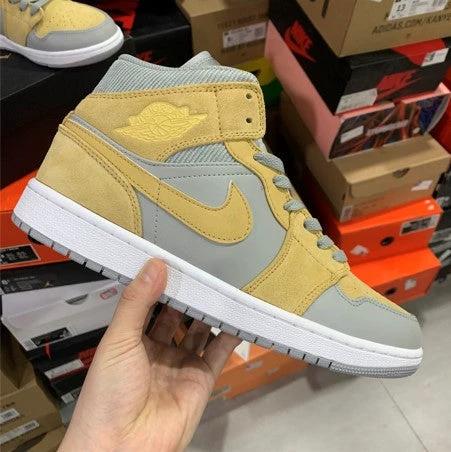 Air Jordan 1 Mid Gray Yellow by Air Jordan