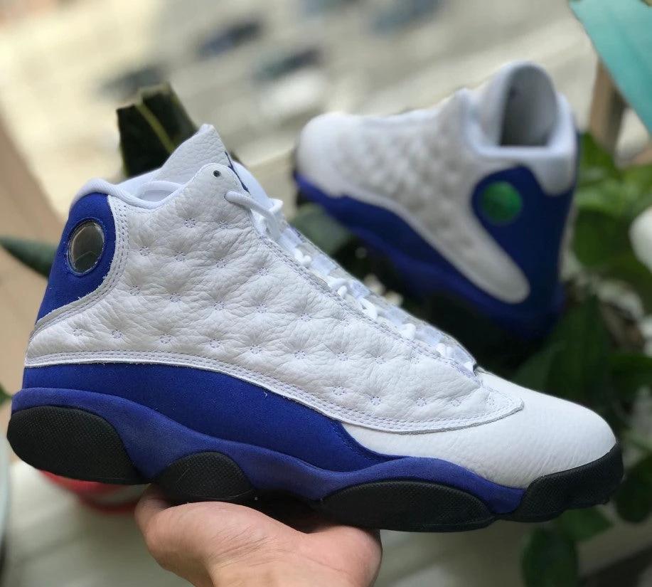 Air Jordan 13 Retro White Hyper Royal Black Shoes Sneakers by Air Jordan