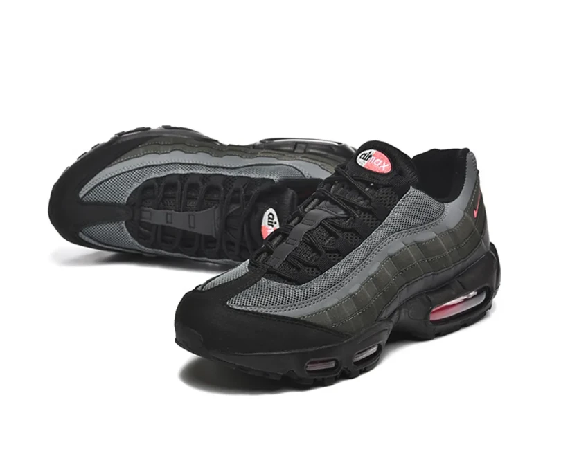 Air Max 95 Black Bright Crimson Shoes Sneakers by Air Jordan