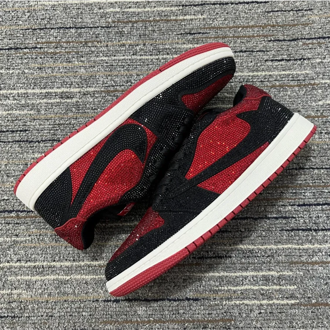 Air Jordan 1 Low Bred Crystal Sneakers by Air Jordan