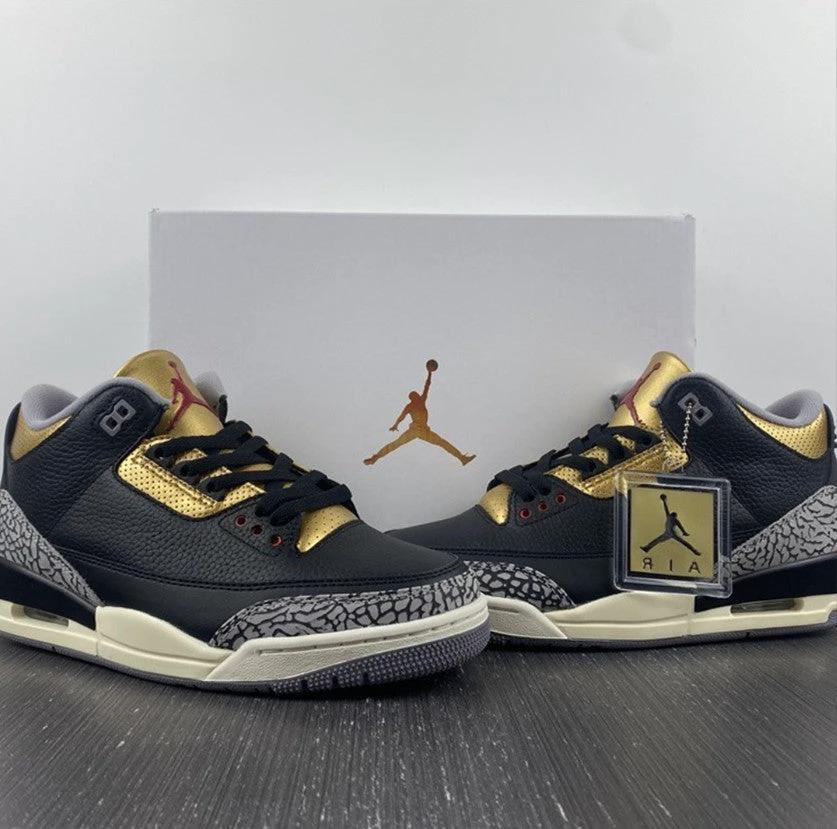 Air Jordan 3 Black Gold Shoes Sneakers by Air Jordan