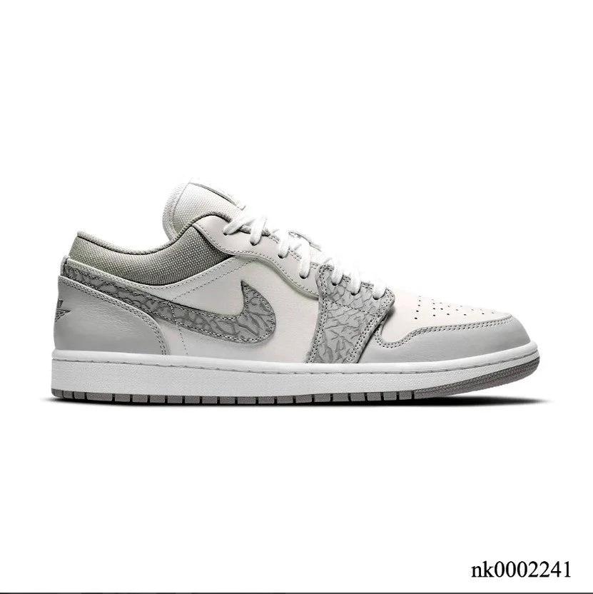Air Jordan 1 Low PRM Grey Elephant Print Shoes Sneakers by Air Jordan