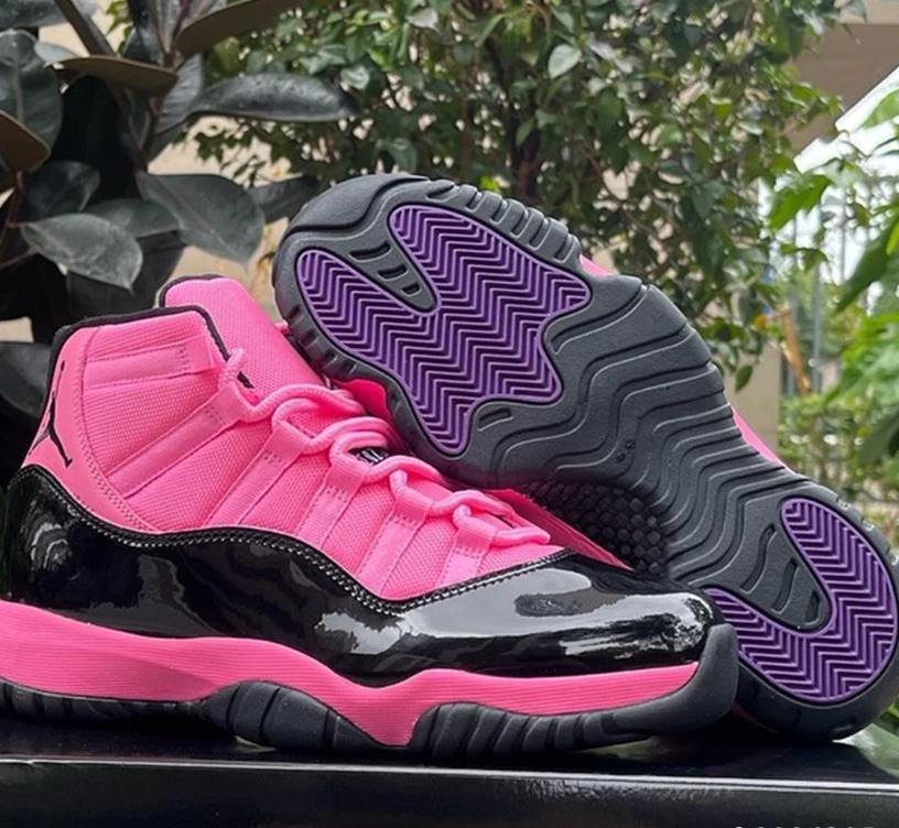 Air Jordan 11 Black Pink Shoes Sneakers by Air Jordan