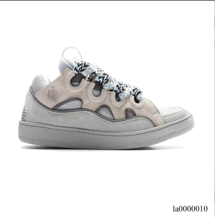 Lanvin Leather Curb Light Grey Blue Shoes Sneakers by Air Jordan