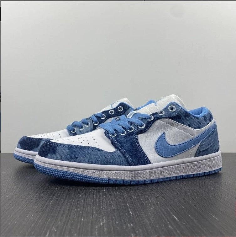Air Jordan 1 Low Washed Denim Shoes Sneakers by Air Jordan