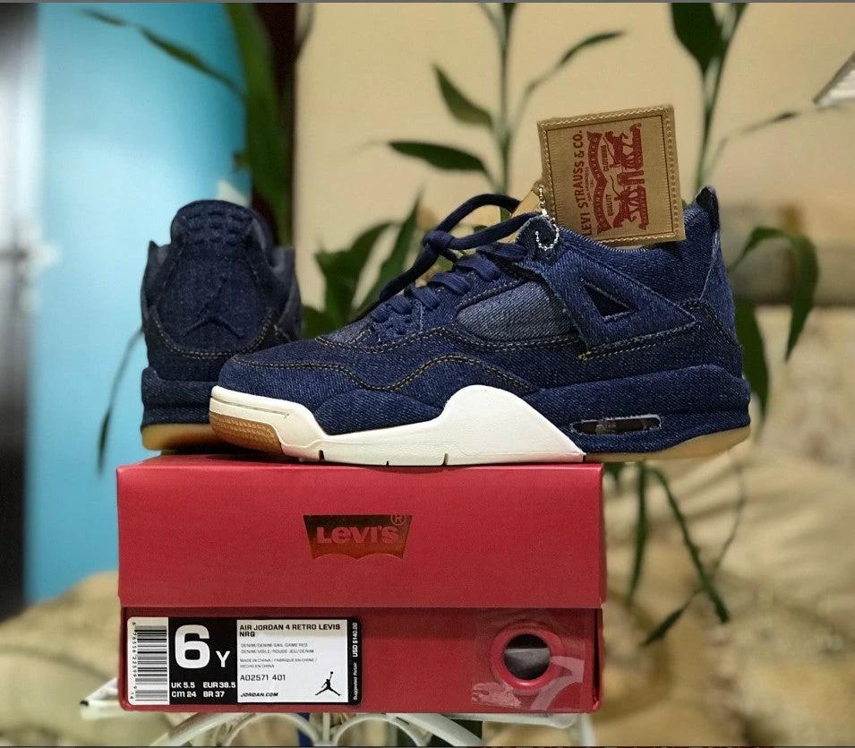 Air Jordan 4 Retro Levi’s Denim Shoes Sneakers by Air Jordan
