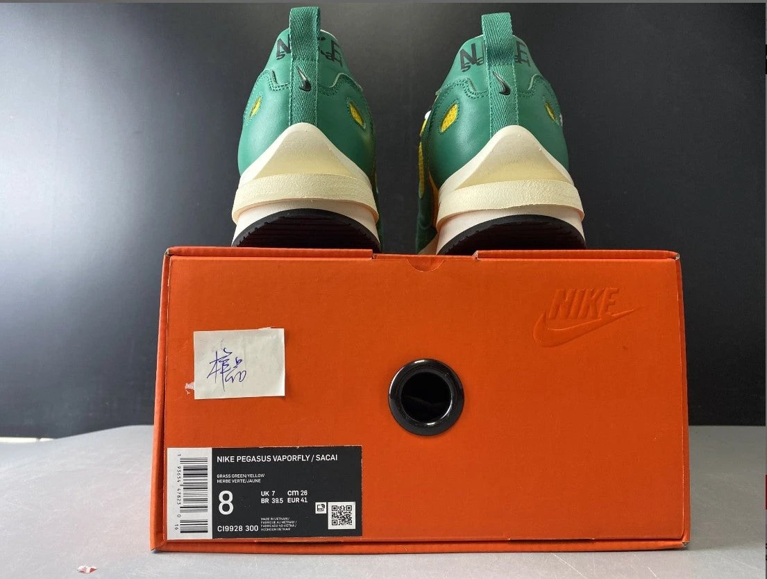 Sacai x Pegasua Vaporfly Yellow Green Shoes Sneakers by Air Jordan