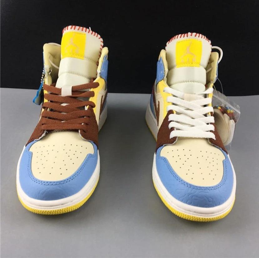 Air Jordan 1 Mid SE Fearless Maison Chateau Rouge Shoes Sneakers by Air Jordan
