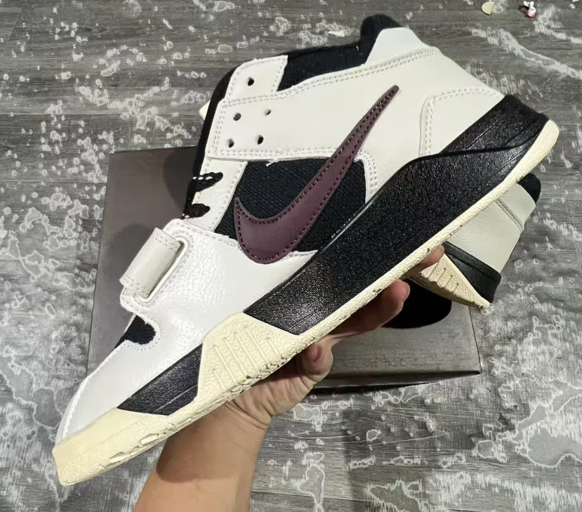Travis Scott x Jumpman Jack Black White Burgundy Shoes Sneakers by Air Jordan