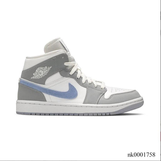 Air Jordan 1 Mid Wolf Grey Aluminum Shoes Sneakers by Air Jordan