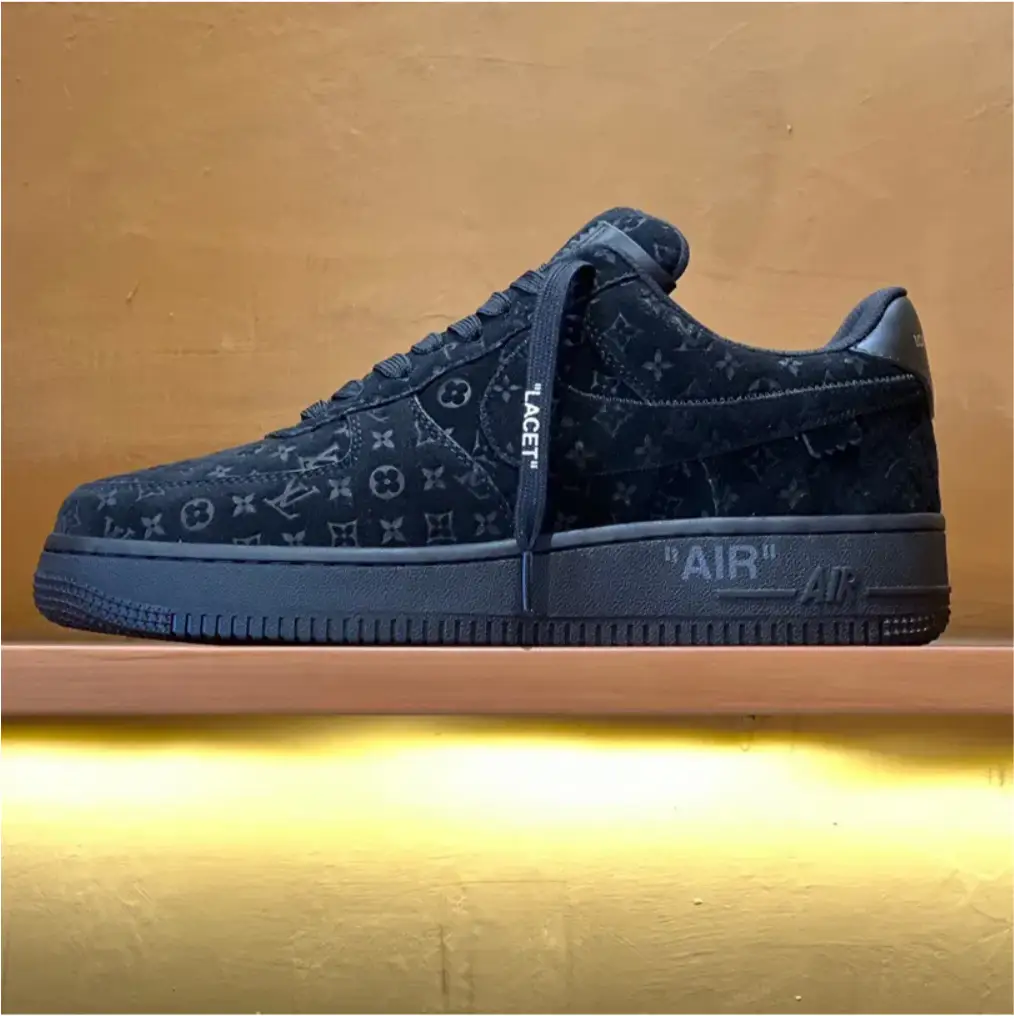 LV x Air Force 1 Virgil Abloh Black Shoes Sneakers by Air Jordan