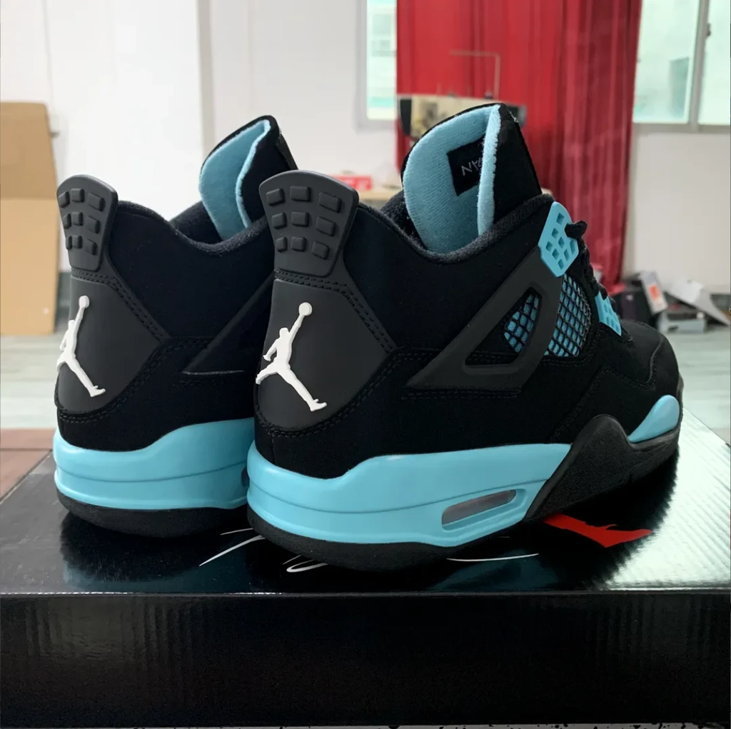 Air Jordan 4 Black Cyan Shoes Sneakers by Air Jordan